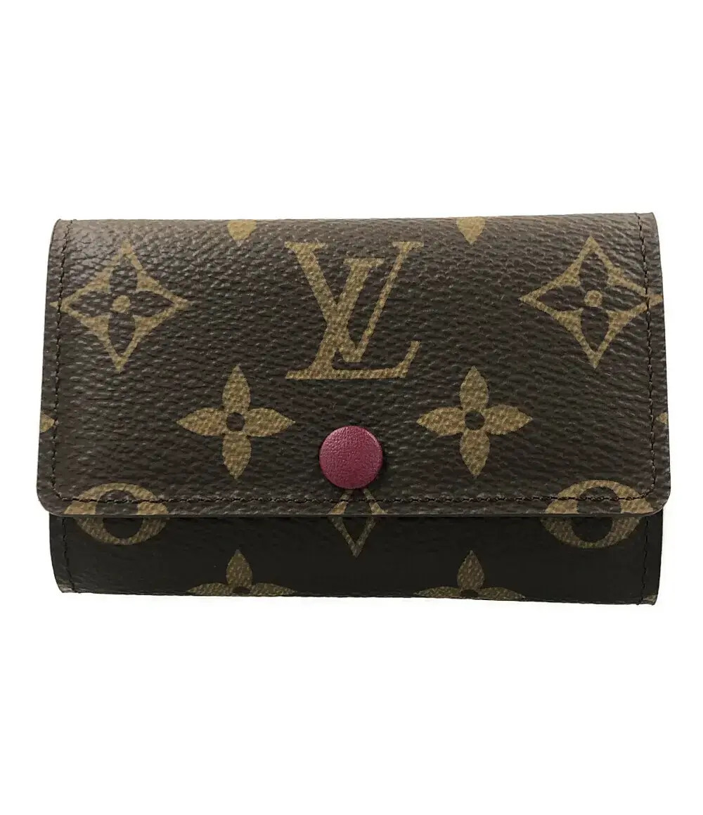 Louis Vuitton Case Multicles Wallet Monogram Canvas Leather Black Brown